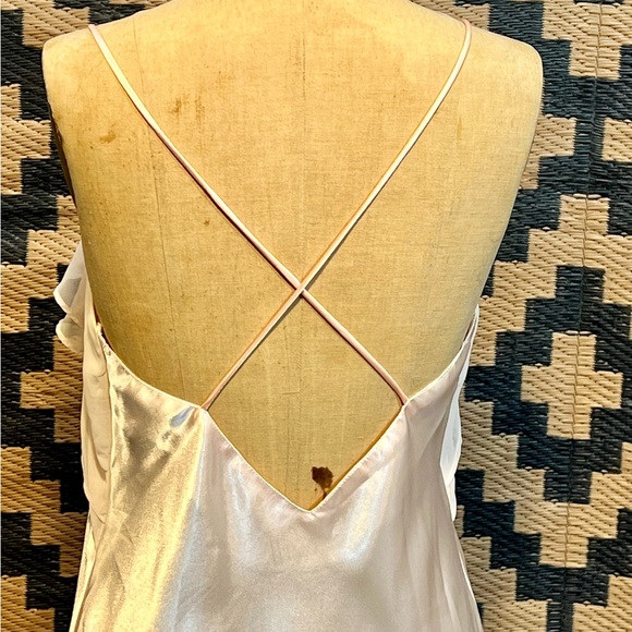 VINTAGE 80s pastel pink maxi nightgown ruffle floral coquette lingerie Victorian - Picture 6 of 16